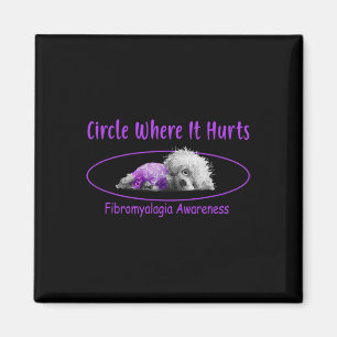 Wo es Fibromyalgia Awareness Bichon Frise schmerzt Magnet