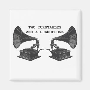 wo es ist, zwei Turntable und ein Grammophon Magnet