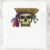 Wo es Piraten gibt, gibt es ein Party! Rechteckiger Aufkleber (Tasche)