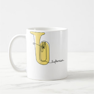 Wo Euphonium-Musik Einzeilige Euphonium-Blechbläse Kaffeetasse