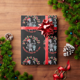 Wo Fische sterben gehen Fischer Weihnachten Skelet Geschenkpapier