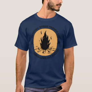 wo Freunde und Marshmallows Vintag getoastet werde T-Shirt