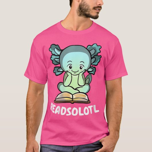 Wo Funny liest Fischbücher Lizard Readsolotlas T-Shirt (Vorderseite)