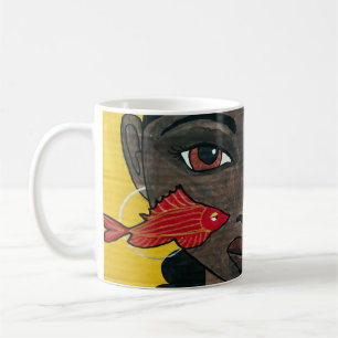 Wo Gedanken schwimmen Schwarze Frauenkunst Afroz Kaffeetasse