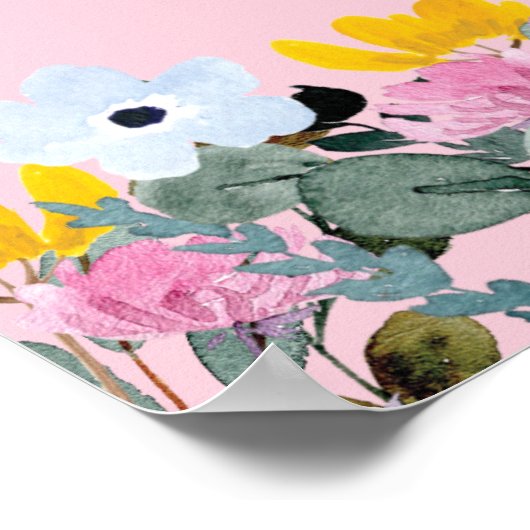 Wo haben sie Wildblume rosa Brautparty Poster (Ecke)