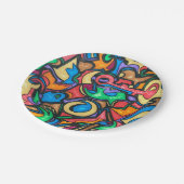 Wo hast du die Abstrakte Kunst der Süßigkeiten ver Pappteller (Schrägansicht)