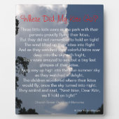 Wo hat mein Kite fließende Wolken Gedicht EASEL ge Fotoplatte (Vorderseite)