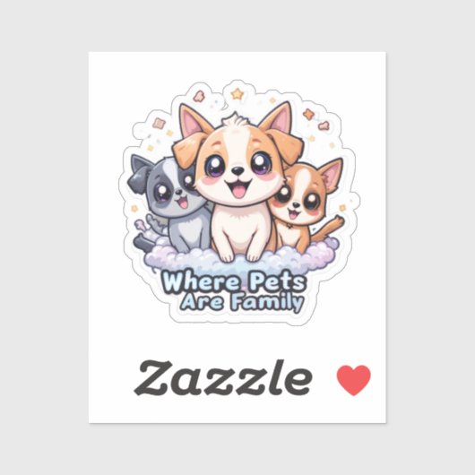 Wo Haustiere für Heimtiere Niedlich sind Aufkleber (Blatt)