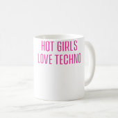 Wo heiße Mädchen Techno lieben Lustiger Edm Kaffeetasse (VorderseiteRechts)