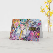 Wo Hoffnung wächst, blühen Wunder! Karte (Gelbe Blume)