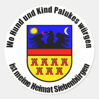 Wo Hund und Kind Palukes würgen... Runder Aufkleber