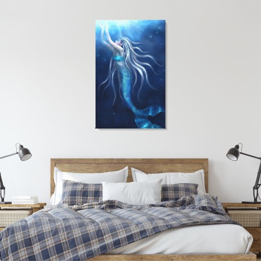 Wo ich hingehöre Mermaid Wrapped Canvas Leinwanddruck (Insitu (Schlafzimmer))