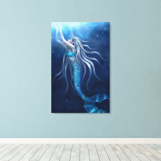 Wo ich hingehöre Mermaid Wrapped Canvas Leinwanddruck (Insitu (Holzboden))