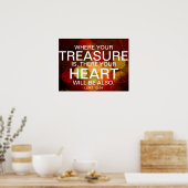 Wo Ihr Schatz ist Bibel Vers Poster (Küche)