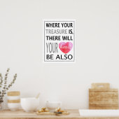 Wo Ihr Schatz ist, wird Ihr Herz sein Poster (Küche)