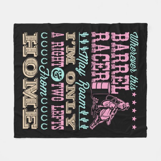 Wo immer dieser Barrel Racer kann Roam Barrel Raci Fleecedecke (Vorderseite (Horizontal))