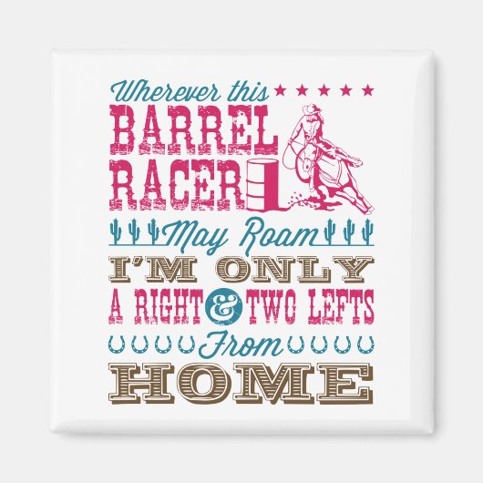 Wo immer dieser Barrel Racer kann Roam Barrel Raci Magnet (Vorne)