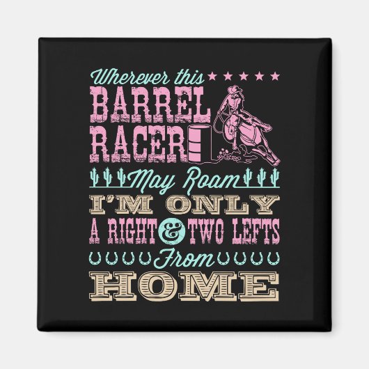 Wo immer dieser Barrel Racer kann Roam Barrel Raci Magnet (Vorne)
