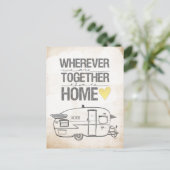 Wo immer wir zusammen sind Shasta Trailer Postkarte (Stehend Vorderseite)