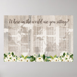 Wo in der rustikalen Weltkarte der Holzsitze Poster