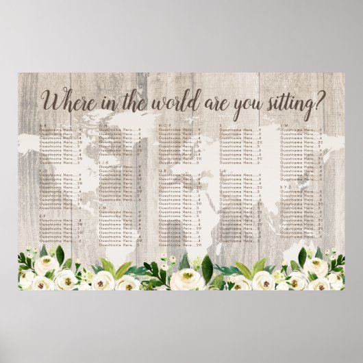 Wo in der rustikalen Weltkarte der Holzsitze Poster (Vorne)