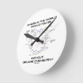 Wo in der Welt wären Sie Bio Chemie? Runde Wanduhr (Winkel)