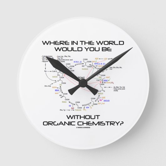 Wo in der Welt wären Sie Bio Chemie? Runde Wanduhr (Vorderseite)