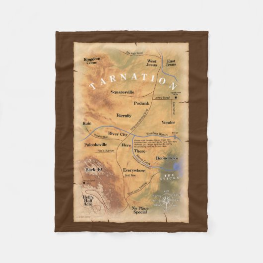 Wo in Tarnation? (Funny Map) Fleecedecke (Vorderseite)