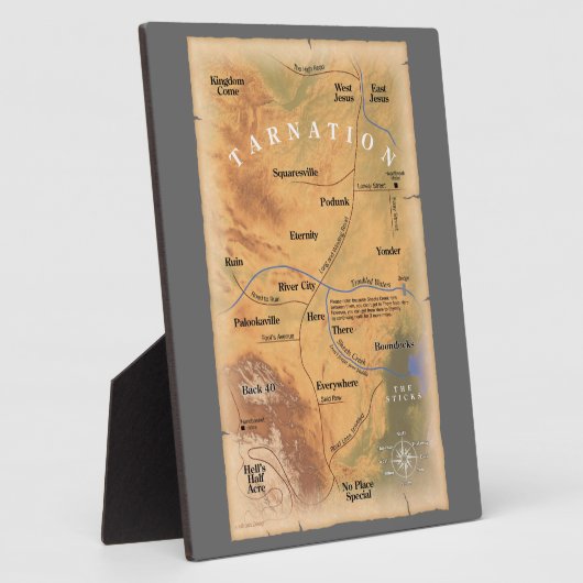 Wo in Tarnation? (Funny Map) Fotoplatte (Seite)