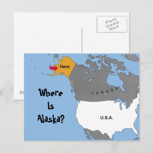 Wo ist Alaska? Postkarte (Vorne/Hinten)