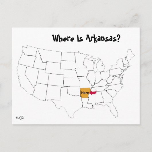 Wo ist Arkansas? Postkarte (Vorderseite)