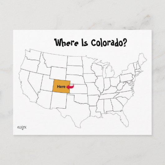 Wo ist Colorado? Postkarte (Vorderseite)