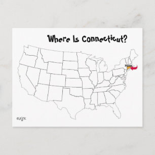 Wo ist Connecticut? Postkarte