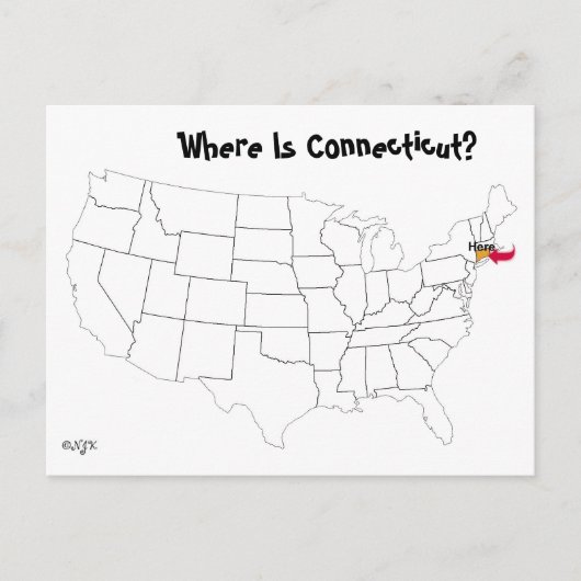 Wo ist Connecticut? Postkarte (Vorderseite)