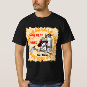 Wo ist das Feuer Feuerwehr T-Shirt