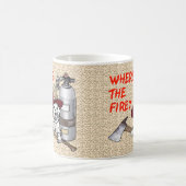 Wo ist das Feuer Feuerwehr Tasse (Mittel)