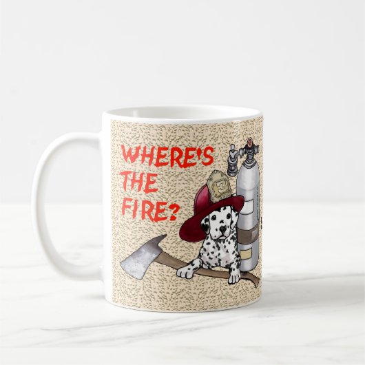 Wo ist das Feuer Feuerwehr Tasse (Links)
