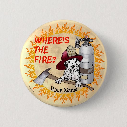Wo ist das Feuer Feuerwehrmann Button (Vorderseite)