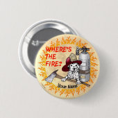 Wo ist das Feuer Feuerwehrmann Button (Vorne & Hinten)