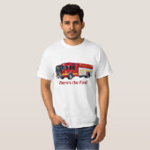 "Wo ist das Feuer?" Red Fire Motor Fun T - Shirt (Vorne ganz)