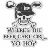 Wo ist das Golf Beer Cart Girl? Aufkleber (Vorderseite)