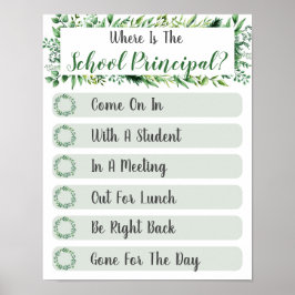 Wo ist das Haupt-Bürotür-Zeichen? Poster