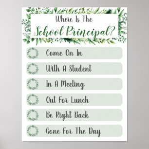 Wo ist das Haupt-Bürotür-Zeichen? Poster