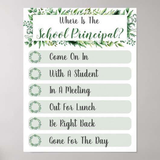 Wo ist das Haupt-Bürotür-Zeichen? Poster (Vorne)