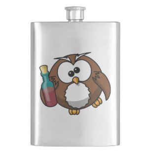 "WO IST DAS PARTY?" BETRUNKENES OWL FLACHMANN