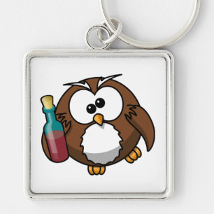 "WO IST DAS PARTY?" BETRUNKENES OWL SCHLÜSSELANHÄNGER