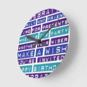 Wo ist das Party - blau und weiß Runde Wanduhr (Winkel)