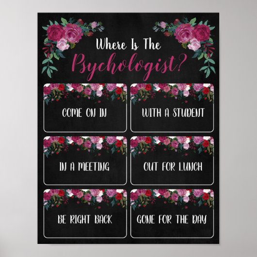 Wo ist das Psychologistenbüro Door Sign? Poster (Vorne)