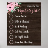 Wo ist das Psychologistenbüro Door Sign? Poster (Vorne)