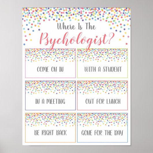 Wo ist das Psychologistenbüro Door Sign? Poster (Vorne)